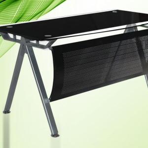 مكتب معدني ساتر امامي سطح زجاجي